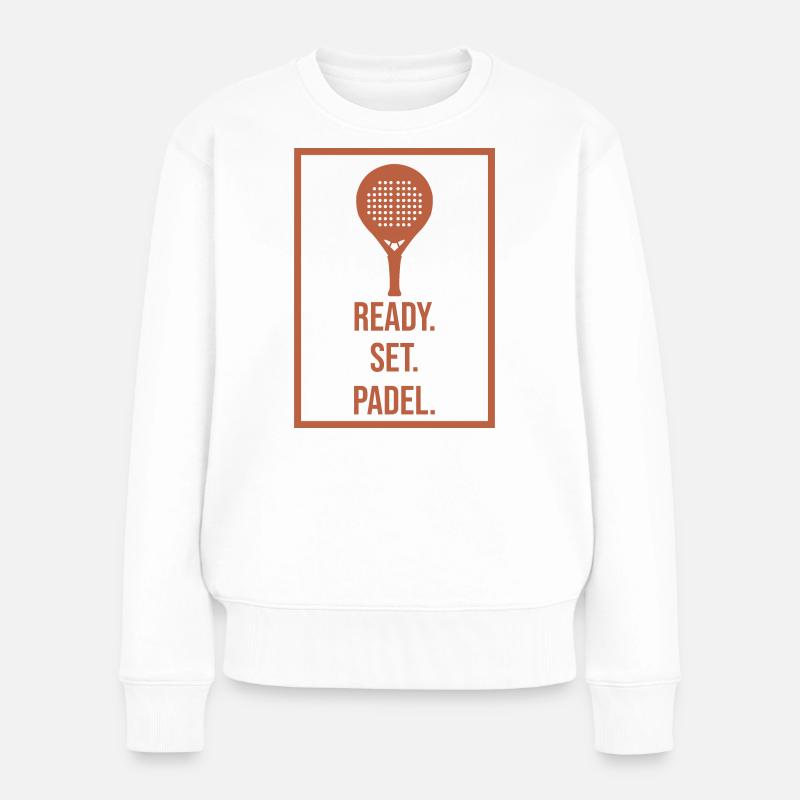 Joueur de raquette Déclaration Padel Padel Game Sport - Pull Premium bio Femme - blanc