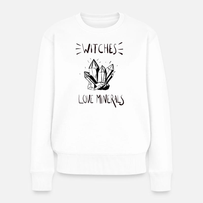 Hexen mögen Mineralien - Frauen Premium Bio Pullover - Weiß