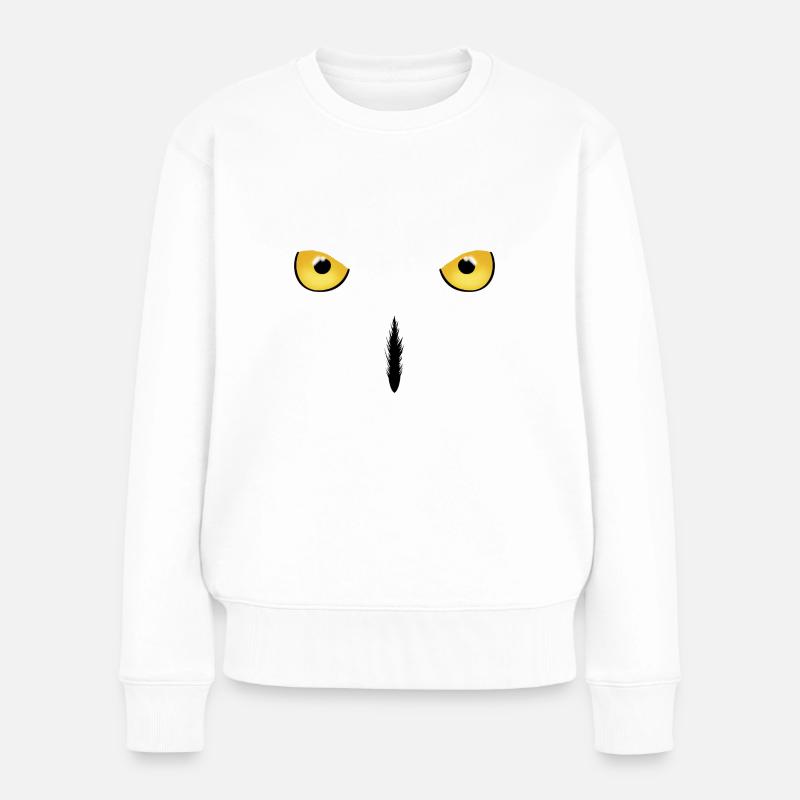 Schneeeule Eule Snowy Owl - Frauen Premium Bio Pullover - Weiß