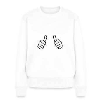 Pouce icône - Pull Premium bio Femme - blanc - Devant - Julia (174cm)