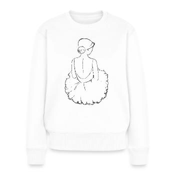 Ballerina - Frauen Premium Bio Pullover - Weiß - Vorne - Julia (174cm)