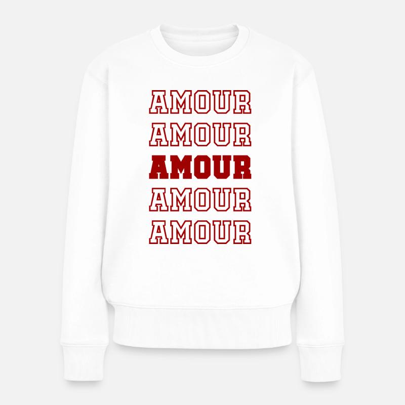 AMOUR - Pull Premium bio Femme - blanc