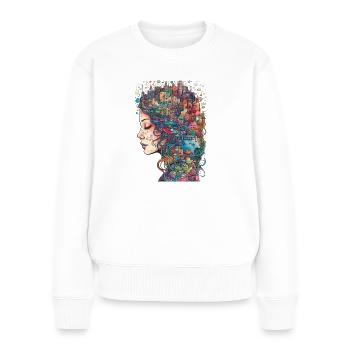 Surrealistisches Kunstwerk Aquarell - Frauen Premium Bio Pullover - Weiß - Vorne - Julia (174cm)
