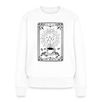 Le sauvetage (noir) - Pull Premium bio Femme - blanc - Devant - Julia (174cm)