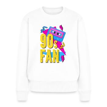 90s retro cassette - Women's Premium Organic Jumper - white - Front - Julia (174cm)