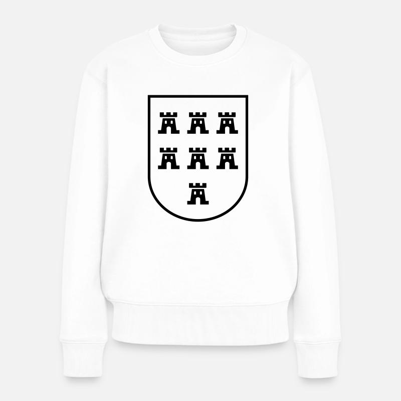 Wappen Siebenbürger Sachsen s/w - Siebenbürgen - Frauen Premium Bio Pullover - Weiß