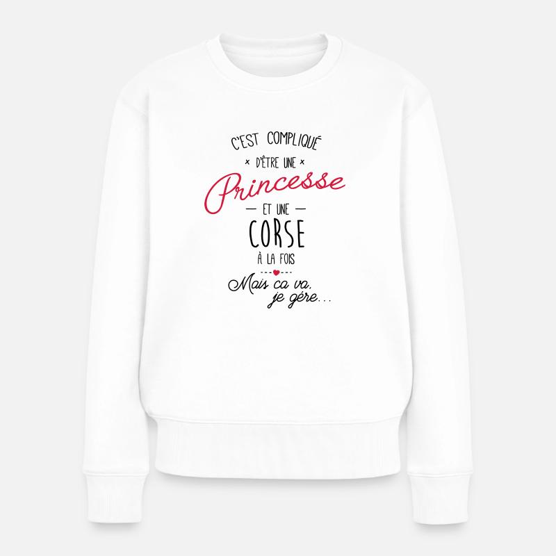 princesse et corse - Pull Premium bio Femme - blanc