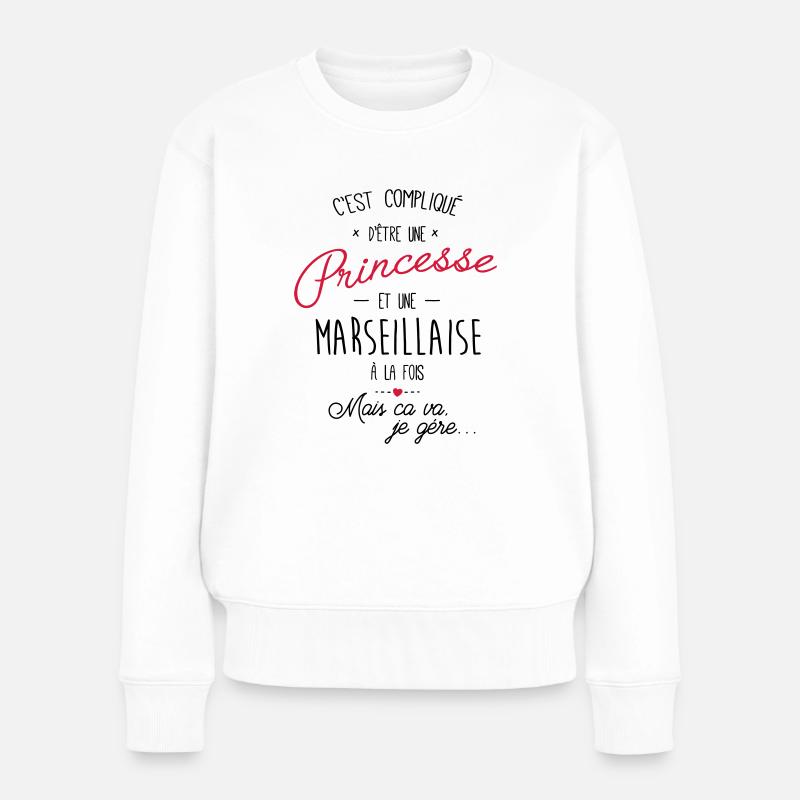 princesse et Marseillaise - Pull Premium bio Femme - blanc