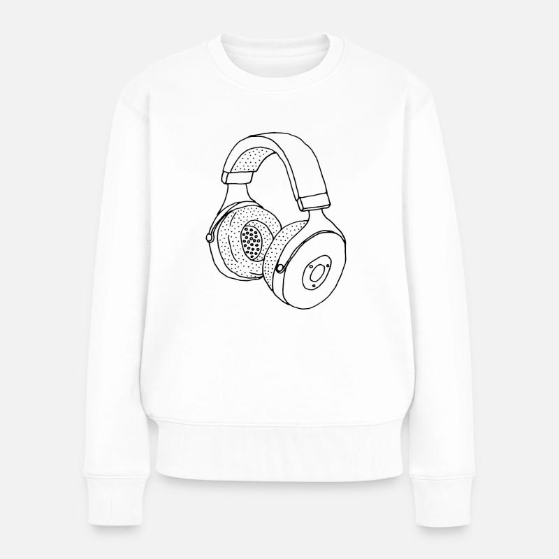 Kopfhörer - Frauen Premium Bio Pullover - Weiß