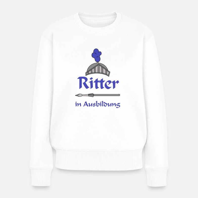 Ritter - Frauen Premium Bio Pullover - Weiß