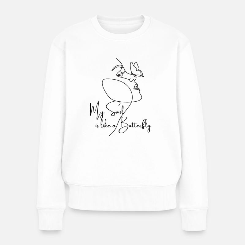 My Soul is like a Buttefly - Frauen Premium Bio Pullover - Weiß