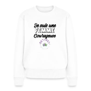 femme courageuse - Pull Premium bio Femme - blanc - Devant - Julia (174cm)