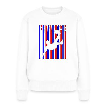Fußballspieler Frankreich Weltmeisterschaft - Frauen Premium Bio Pullover - Weiß - Vorne - Julia (174cm)