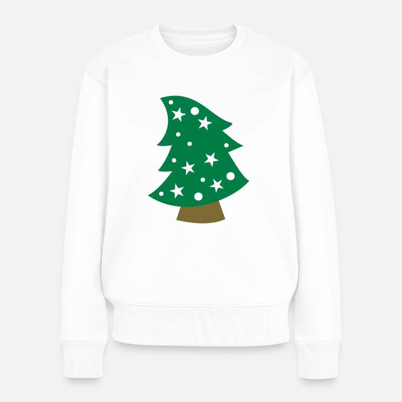 Weihnachtsbaum - Frauen Premium Bio Pullover - Weiß