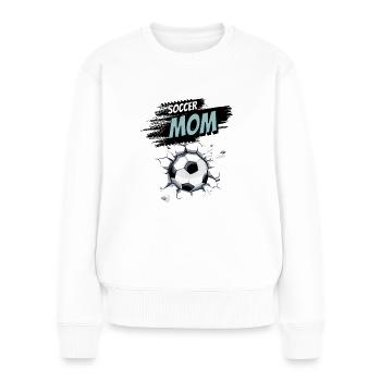 maman de soccer, percée dans le football - Pull Premium bio Femme - blanc - Devant - Julia (174cm)