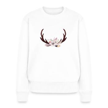 Fleurs de bois de boho 2 - Pull Premium bio Femme - blanc - Devant - Julia (174cm)