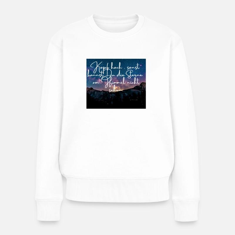 Kopf hoch - Frauen Premium Bio Pullover - Weiß