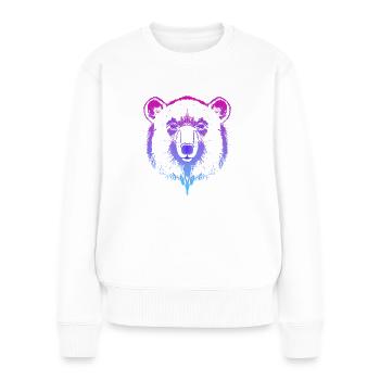 Bär (Zeichnung, bunt) - Frauen Premium Bio Pullover - Weiß - Vorne - Julia (174cm)