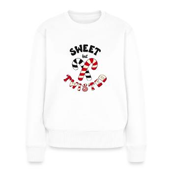 Sweet but twisted candy canes Christmas - Women's Premium Organic Jumper - white - Front - Julia (174cm)