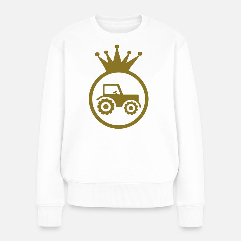 Farming / Landwirtschaft / Agriculture - Frauen Premium Bio Pullover - Weiß
