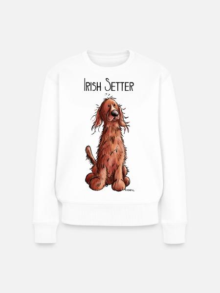 Fröhlicher Irish Setter - Frauen Premium Bio Pullover - Weiß