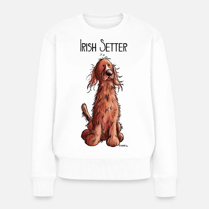 Fröhlicher Irish Setter - Frauen Premium Bio Pullover - Weiß