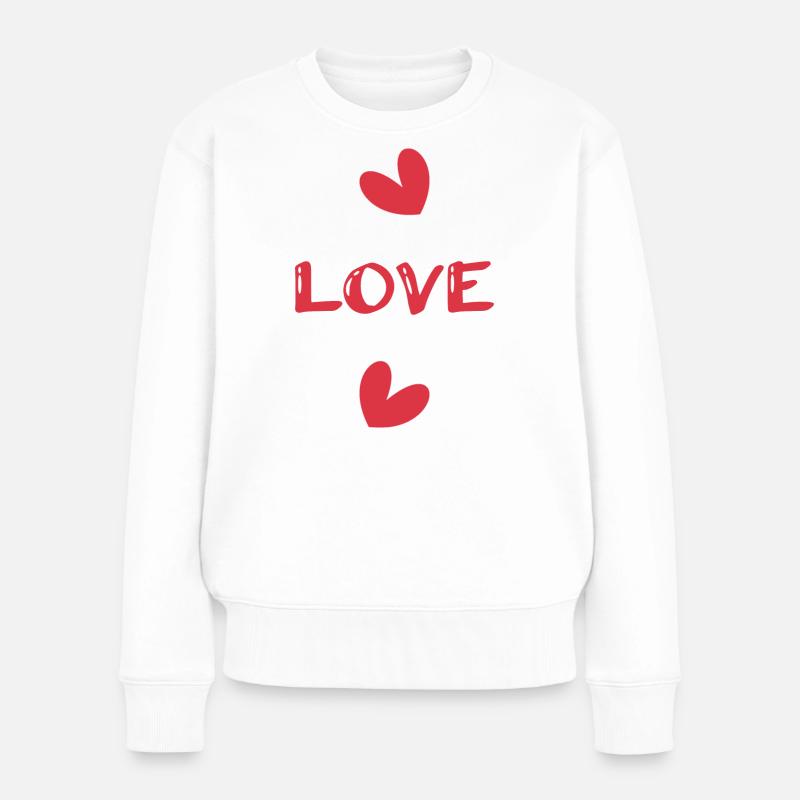 HERZ. PAAR. GERADE VERHEIRATET. Junggesellinnenabschied. VALENTINSTAG. - Frauen Premium Bio Pullover - Weiß