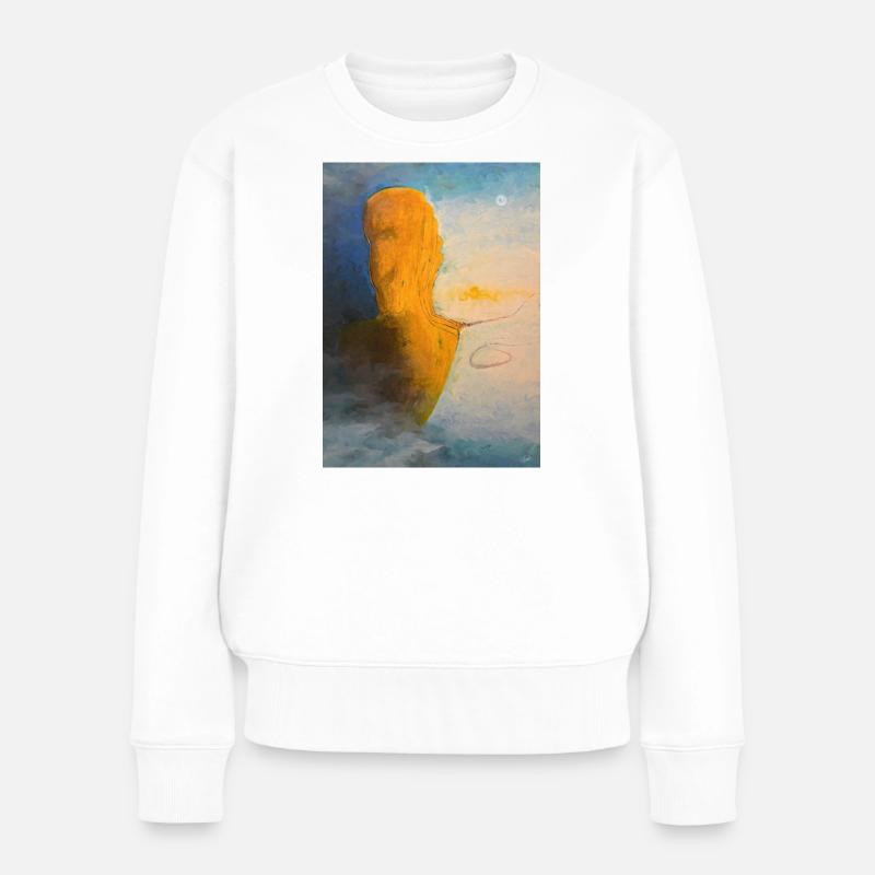 Abstract Multitude Human Silhouettes - Women's Premium Organic Jumper - white