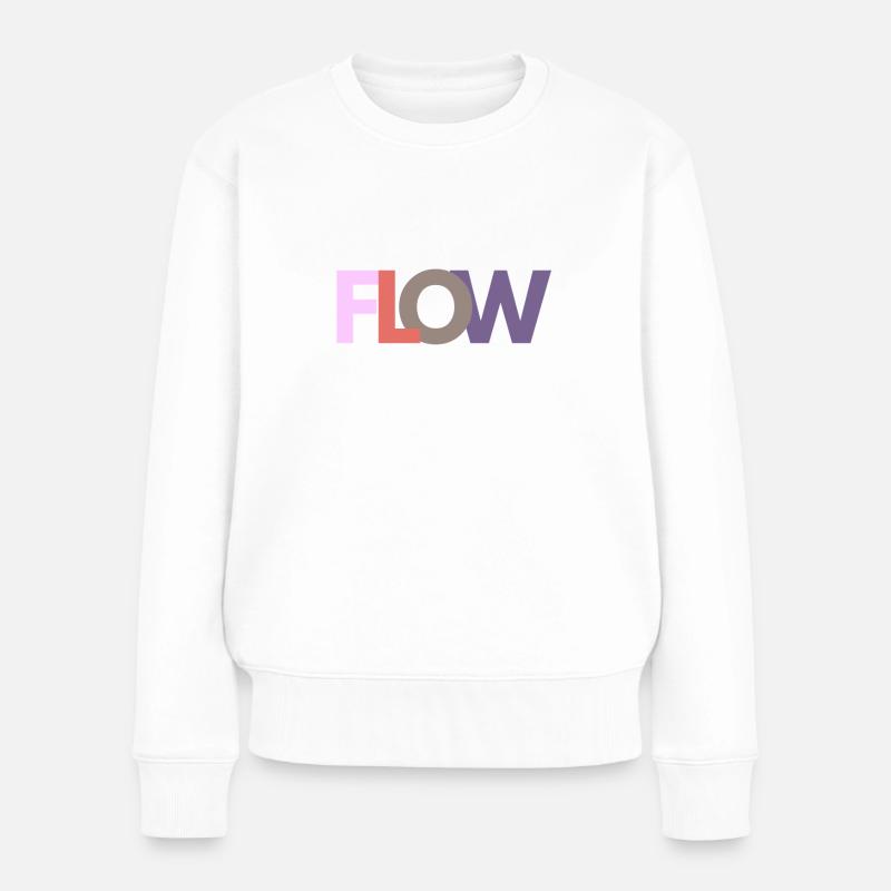 Go with the flow | Yoga | Boho - Frauen Premium Bio Pullover - Weiß