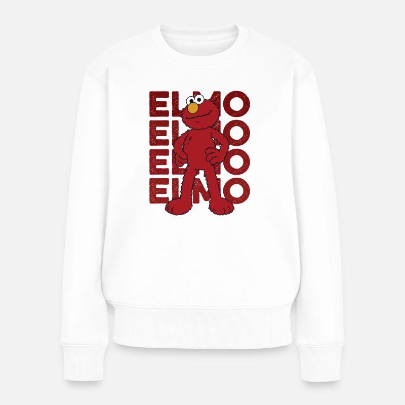 Sesamstraße Elmo Pose - Frauen Premium Bio Pullover - Weiß