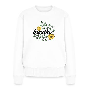 Aquarelle florale Design d’été - Pull Premium bio Femme - blanc - Devant - Julia (174cm)