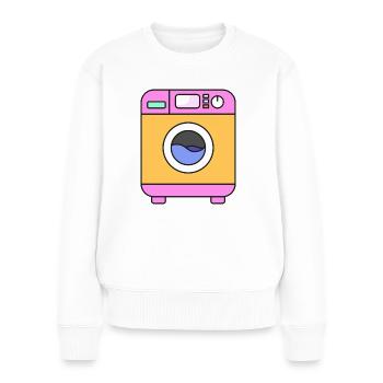 Waschmaschine Wäsche waschen Haushalt - Frauen Premium Bio Pullover - Weiß - Vorne - Julia (174cm)