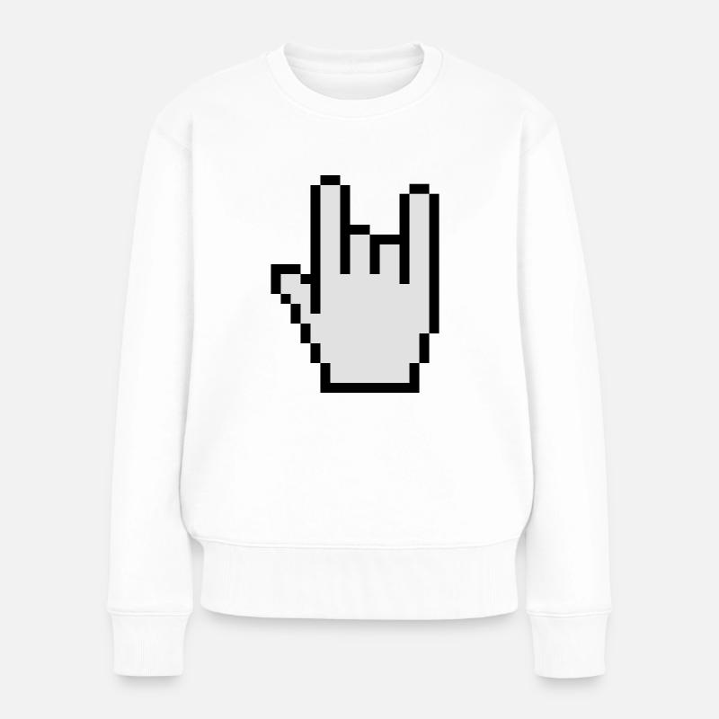 Signe de main curseur - Pull Premium bio Femme - blanc