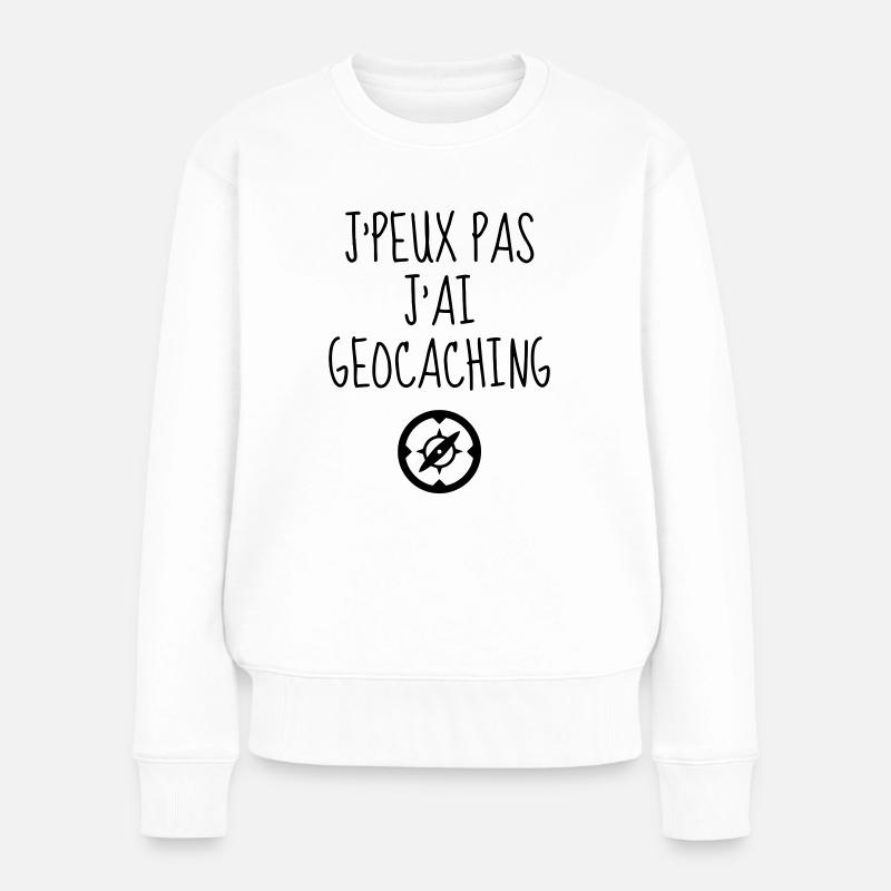 Geocaching / Geocacher / Boussole / Orientation - Pull Premium bio Femme - blanc