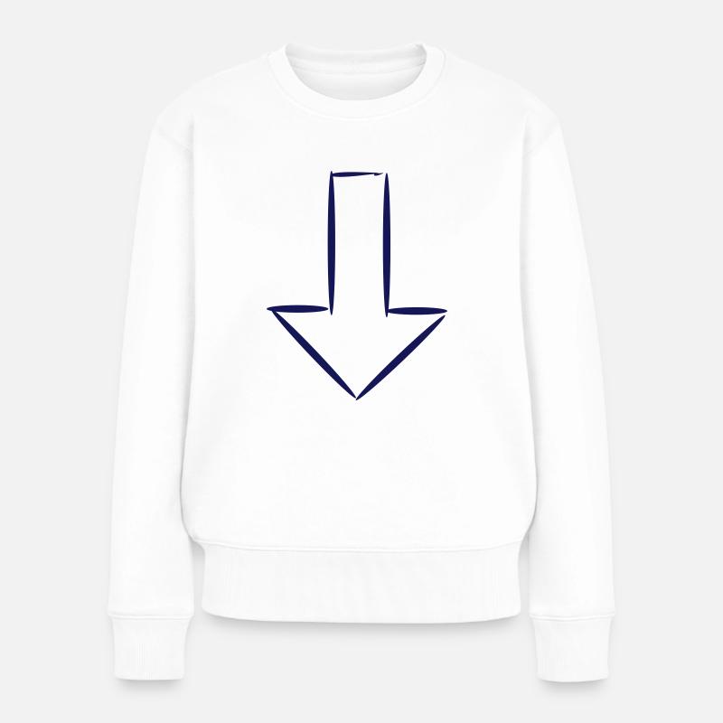 Pfeil blau - Frauen Premium Bio Pullover - Weiß
