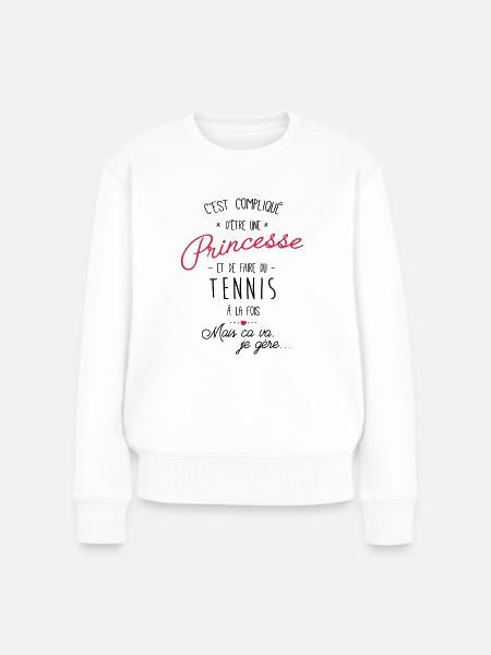 princesse et Tennis - Pull Premium bio Femme - blanc