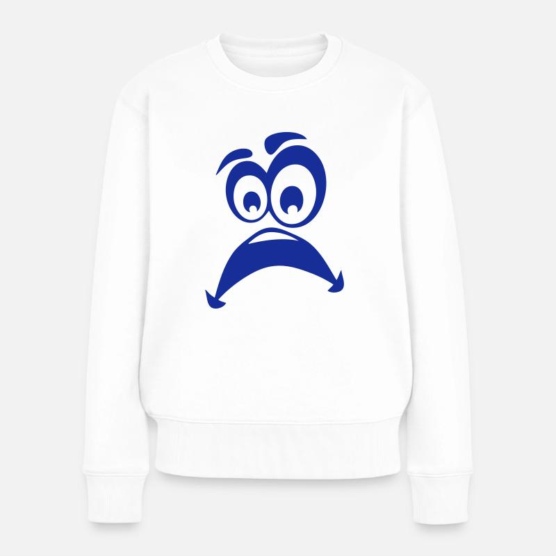 smiley triste - Pull Premium bio Femme - blanc