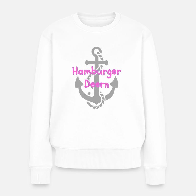 Hamburger Deern - Frauen Premium Bio Pullover - Weiß