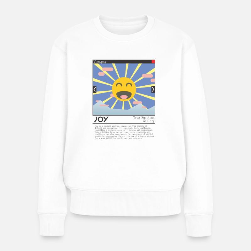 Wahre Emotionen: Spaß - Frauen Premium Bio Pullover - Weiß