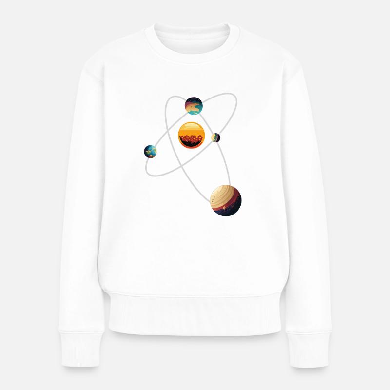 fiktives sonnensystem - Frauen Premium Bio Pullover - Weiß