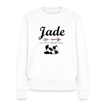 Vorname Jade personalisierte T-Shirt Weihnachtsgeschenk - Frauen Premium Bio Pullover - Weiß - Vorne - Julia (174cm)