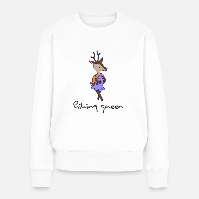 wandern "hiking-queen" trekking-tour Wanderschuhe - Frauen Premium Bio Pullover - Weiß