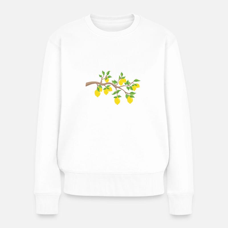 Zitrone - Frauen Premium Bio Pullover - Weiß