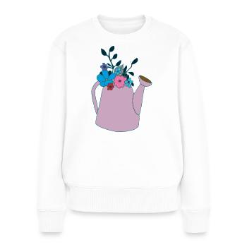 Arrosoir violet - Pull Premium bio Femme - blanc - Devant - Julia (174cm)