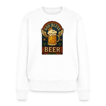 God Bless Beer - Pull Premium bio Femme - blanc - Devant - Julia (174cm)