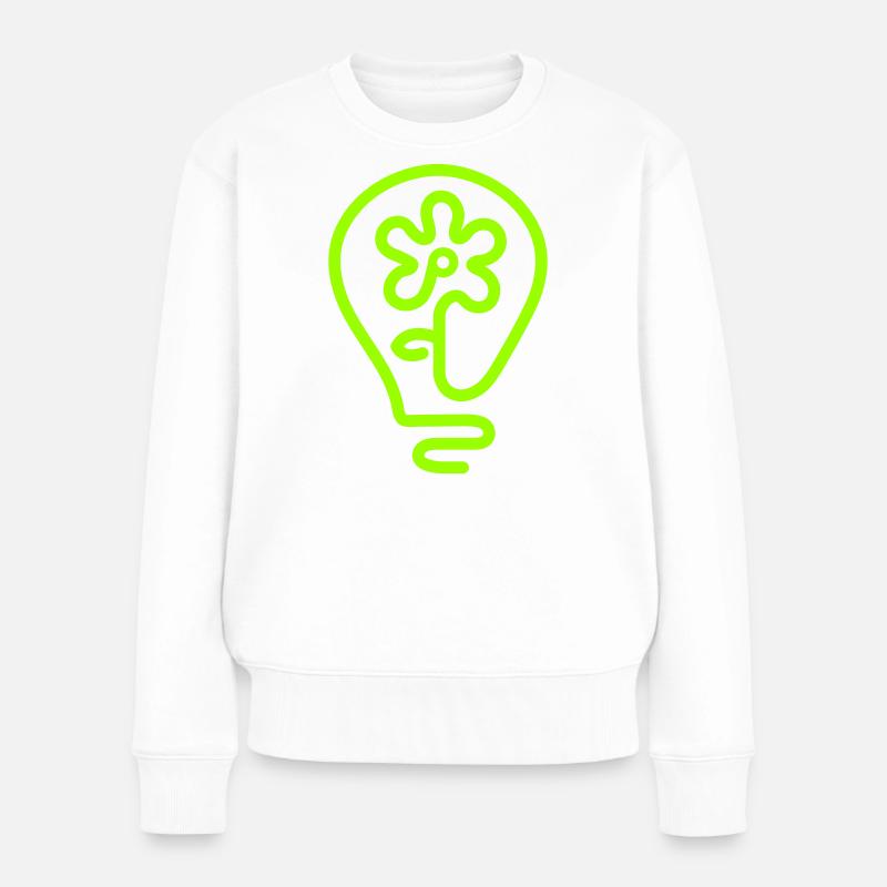 Flower-Power - Frauen Premium Bio Pullover - Weiß