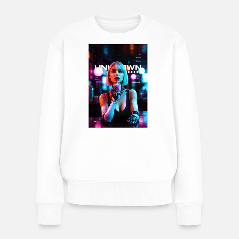 Neon dreams - Frauen Premium Bio Pullover - Weiß