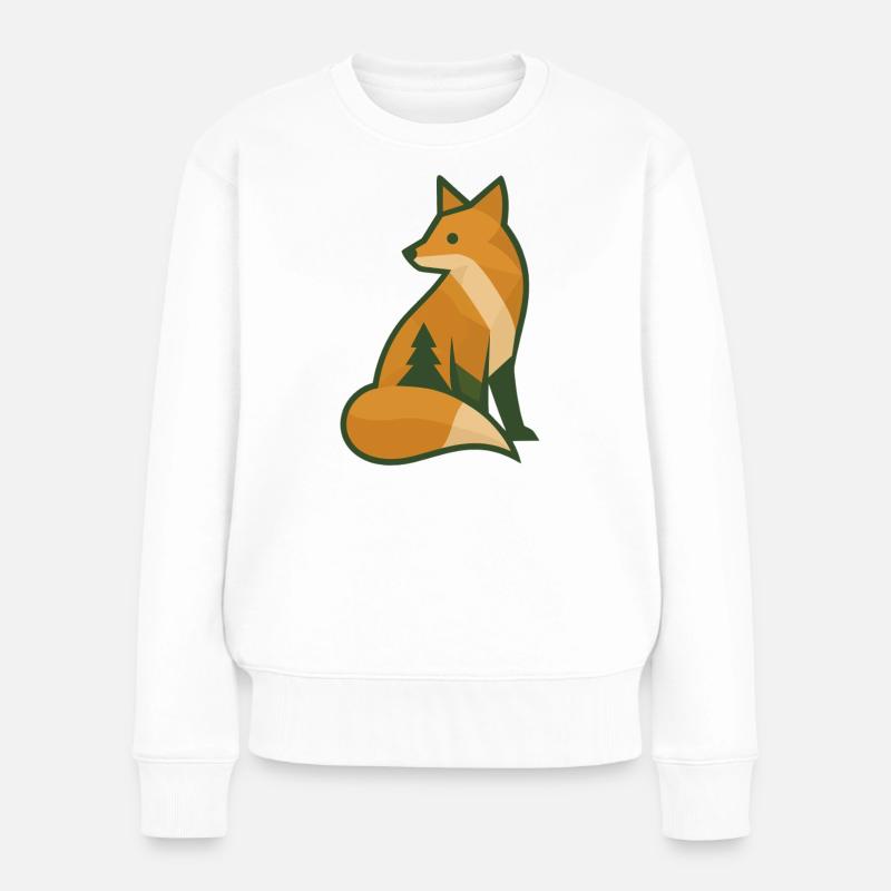 Waldfuchs - Frauen Premium Bio Pullover - Weiß