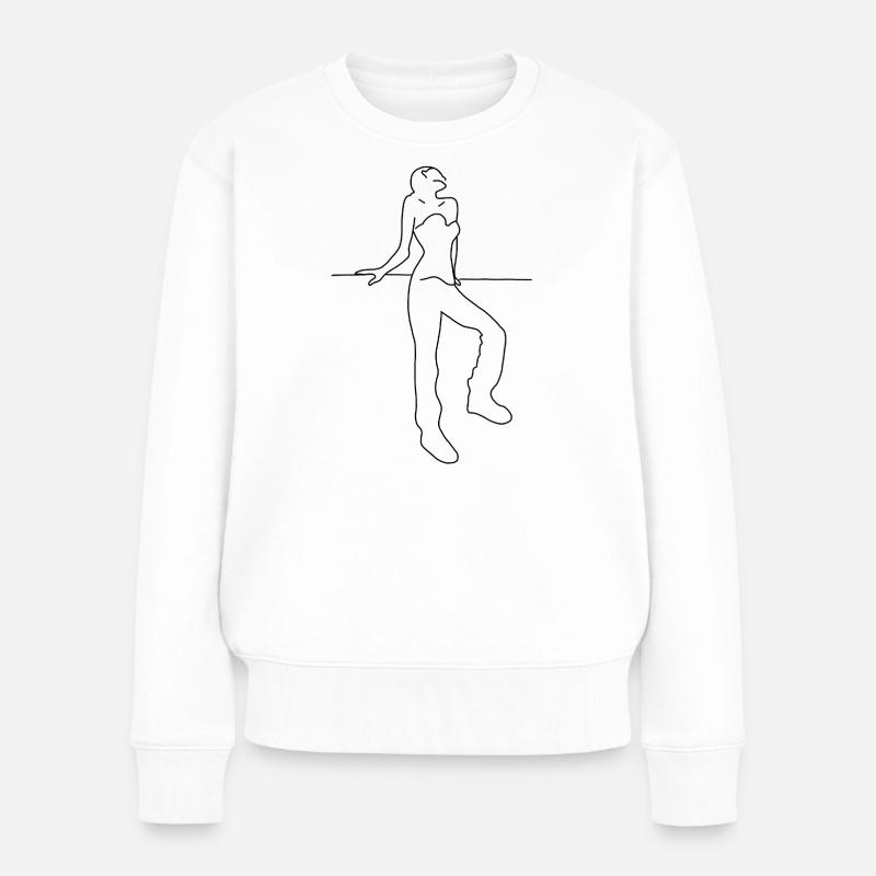 Lady - Frauen Premium Bio Pullover - Weiß