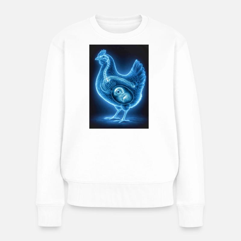 Neon-Poulet-Fetalkunst - Frauen Premium Bio Pullover - Weiß